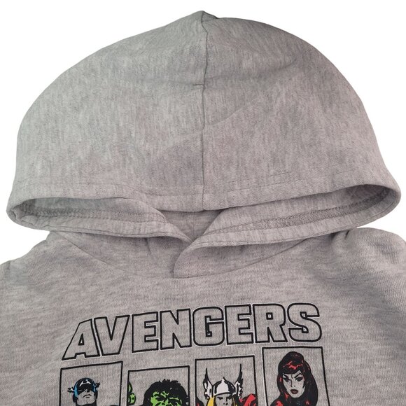 Marvel Avengers Kids Hoodie Sweatshirt Heroes Graphic Print Gray Size 4 - Picture 3 of 9